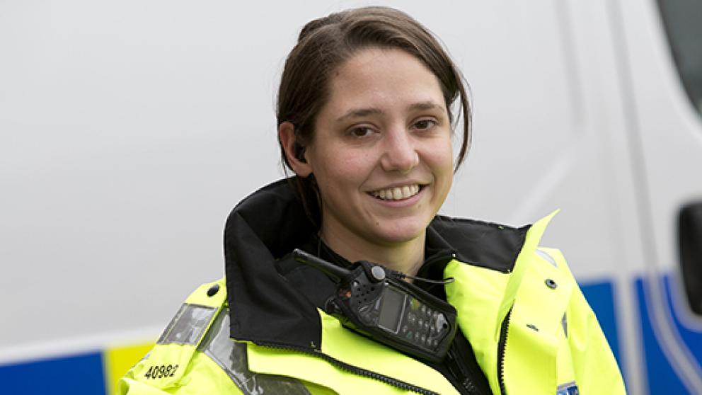 Image shows police woman apprentice