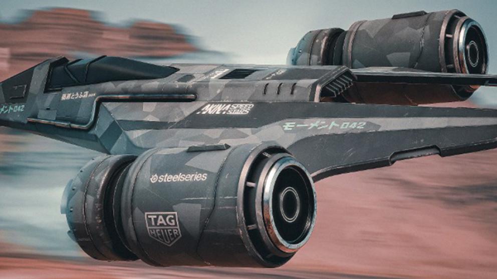 Animated fighter jet mid flight 