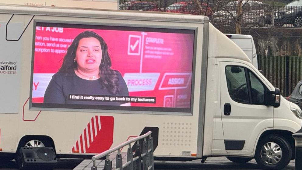 Salford's tech truck at Rochdale Sixth Form College