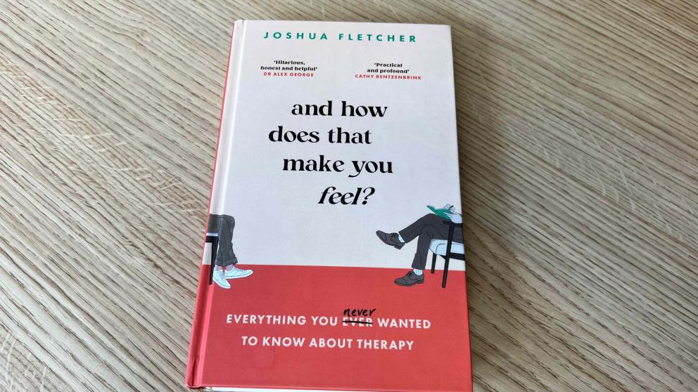 Pic shows Josh's book called How Does That Make You Feel on a table 