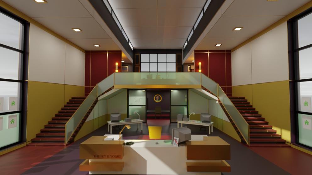 A screenshot of the virtual world from the film Into the Betaverse