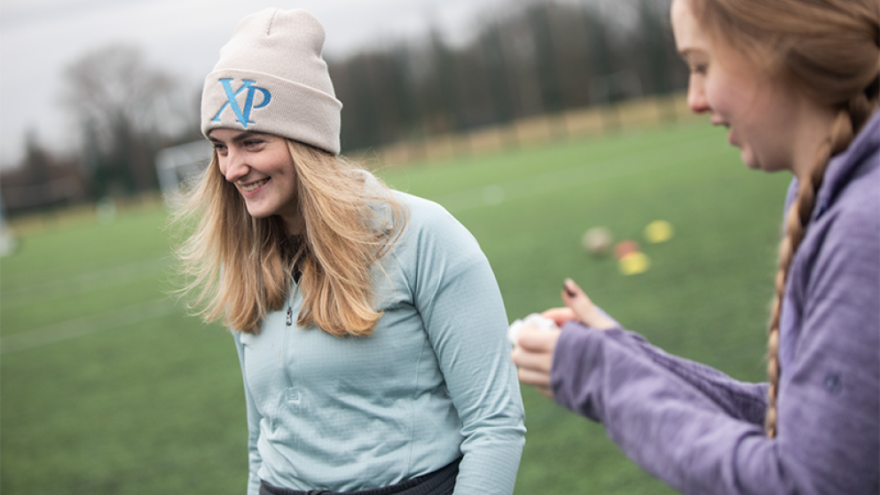 Students using the 3G sports pitch