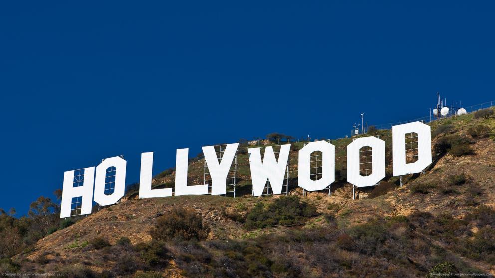 An image of the Hollywood sign in Los Angeles, California