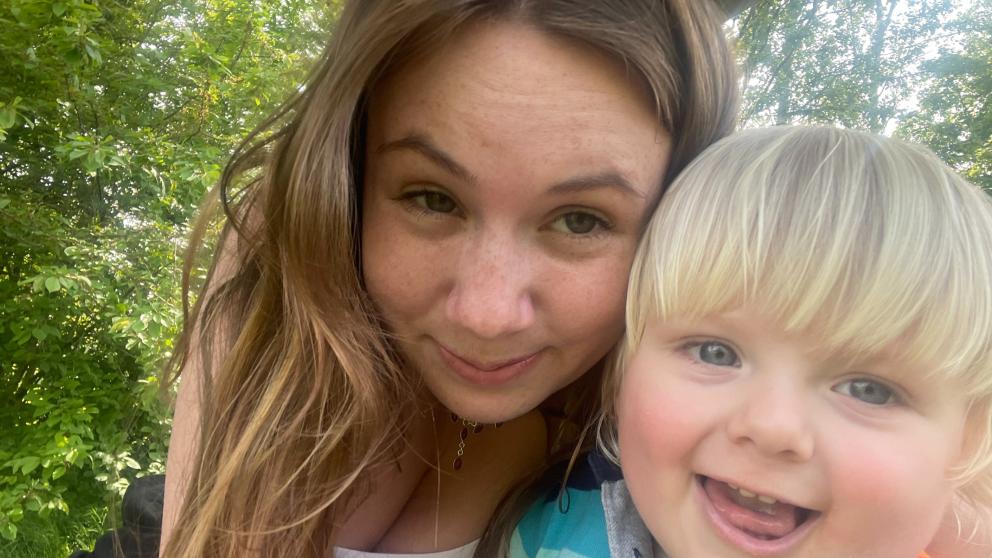 Sophie Hall with her son Ezra