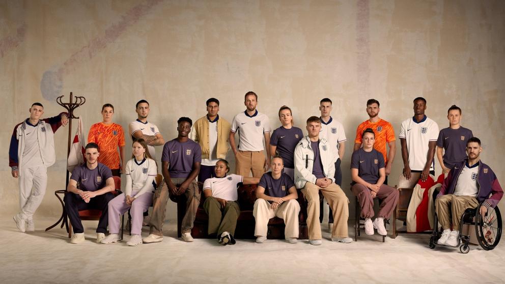 Azeem Amir with other England footballers