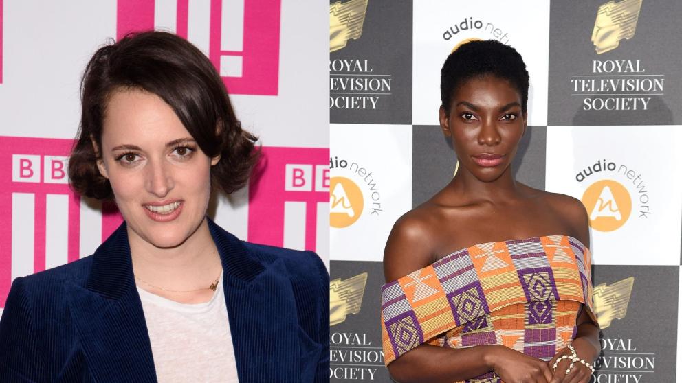 Two headshots of actors Phoebe Waller-Bridge and Michaela Coel