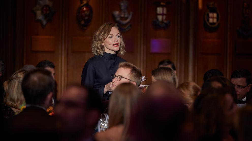 Actress Maxine Peake speaks at the Booker Prize awards
