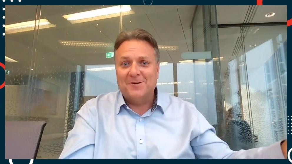 Screenshot of Andy Reynolds appearing on the Talking Salford podcast