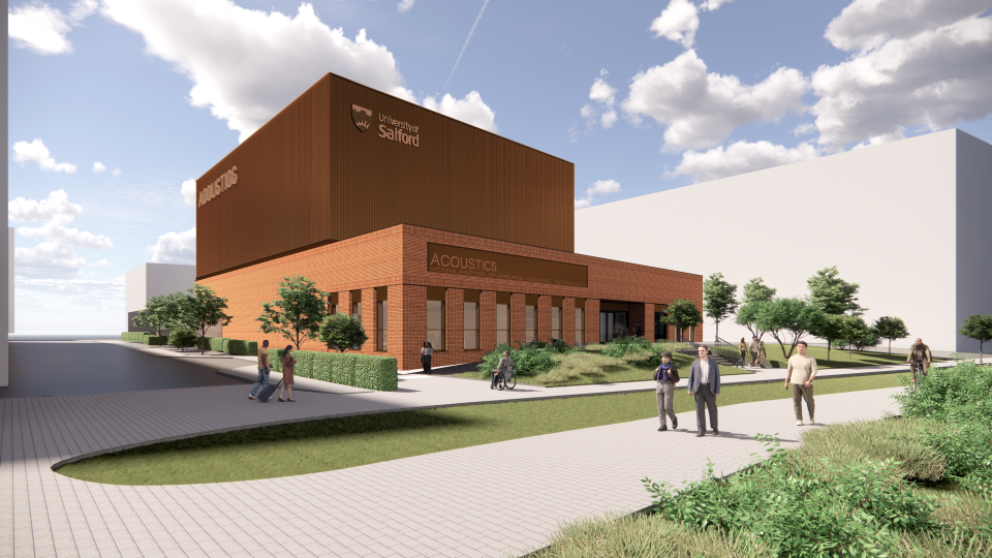 An artist's impression of the Acoustics Building, University of Salford
