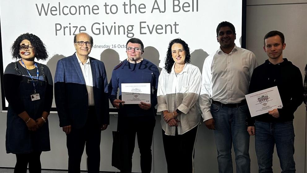 Group of award winners at the AJ Bell technology event 2024