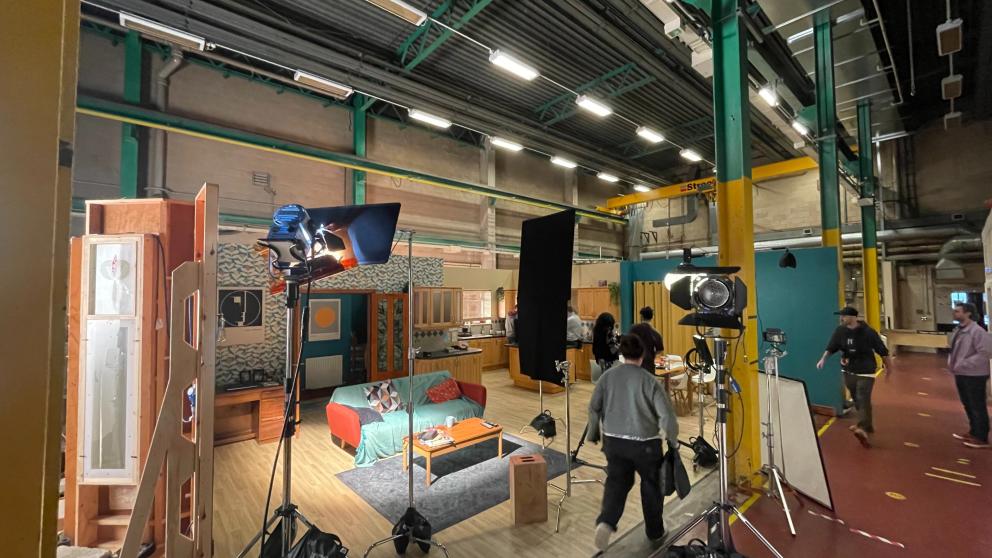 A film set of a downstairs Manchester property 