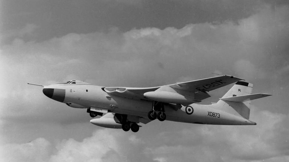 The Vickers Valiant aircraft in the sky during operations