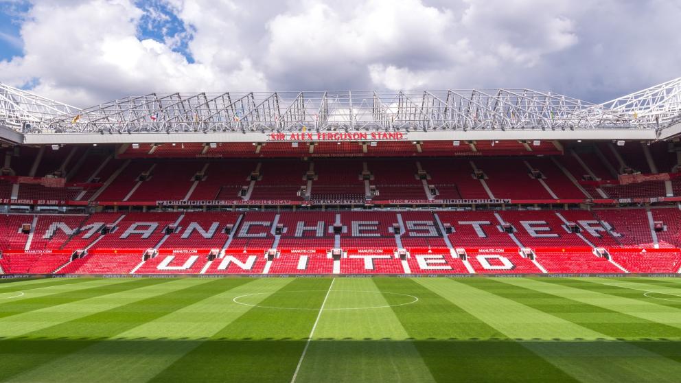 Old Trafford football stadium in Greater Manchester, the home of Manchester United