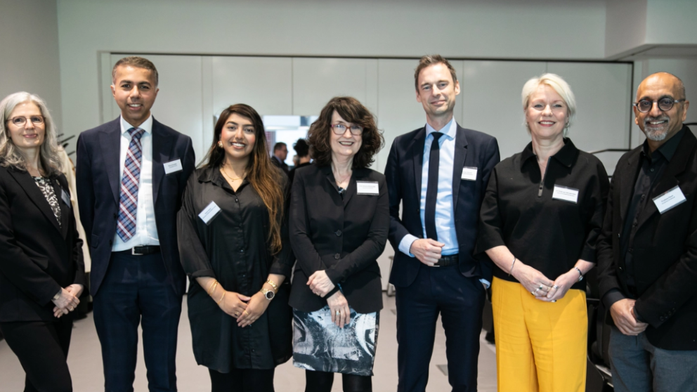 Speakers left to right: Prof. Katy Mason, Masud Khokhar, Alvina Imran, Prof. Simone Buitendijk, Prof. Dr Jeroen Geurts, Dr Hilde van Wijngaarden, Dr Pradeep Passi.