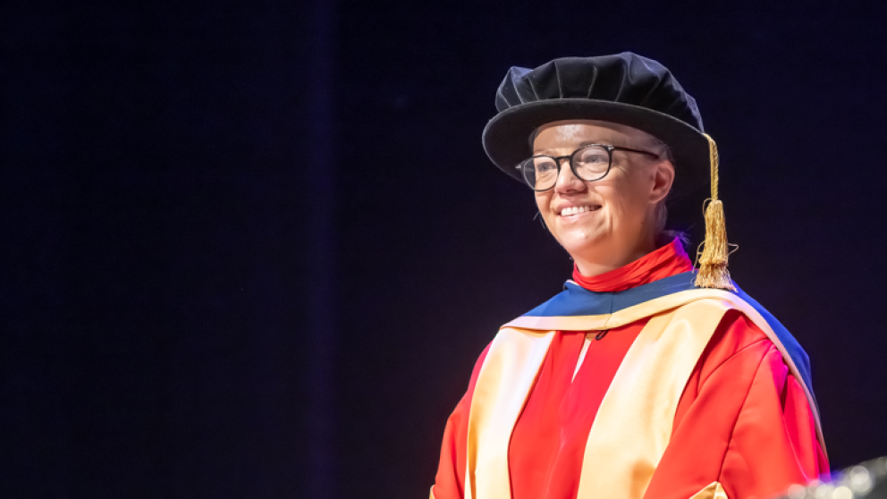 Jeanette Gamble, awarded a Doctor of Business Administration doctorate from the University of Salford