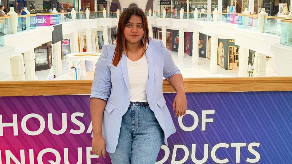 Divya in a shopping centre