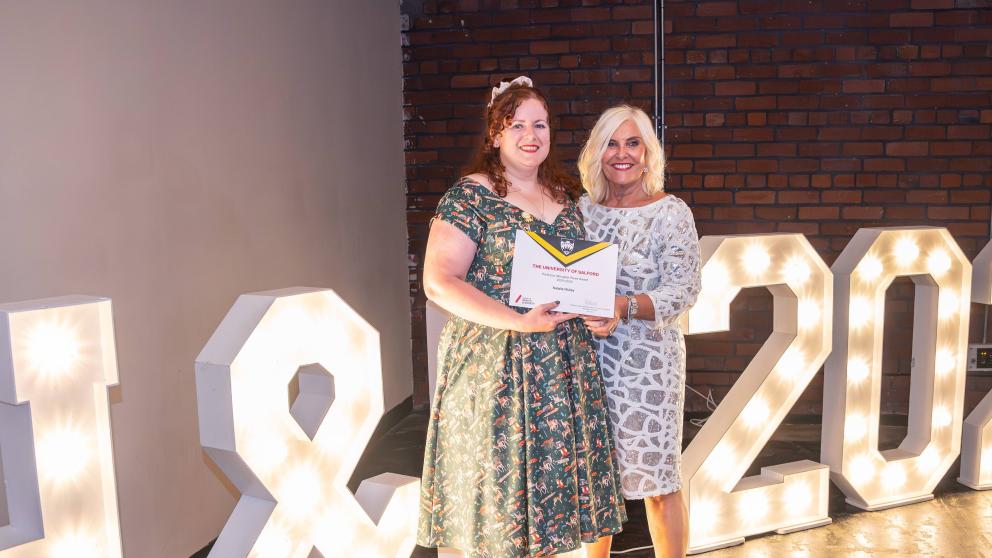 Nat Mulley and Professor Margaret Rowe pictured at the award ceremony