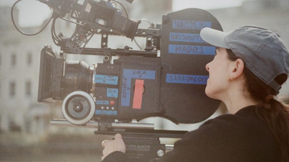 Laura Hilliard holding the Logmar Magellan 65mm camera