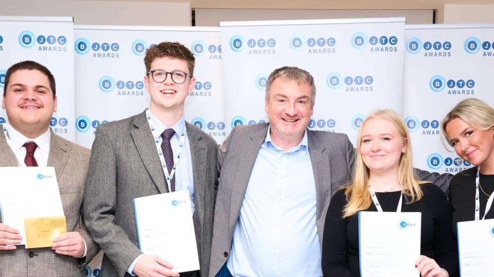 A group of Salford students at the 2025 BJTC Awards