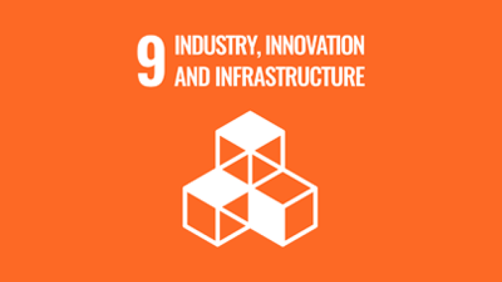 Illustration representing blocks with text stating number 9 industry, innovation and infrastructure
