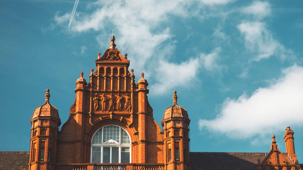 Front view of Peel Building, University of Salford