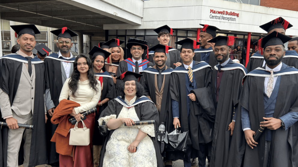 Cristina Nicoleta Wright and course mates winter graduation 2025