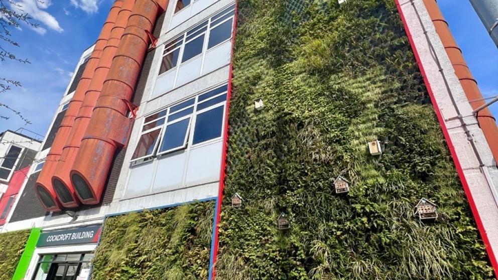 Exterior of Cockcroft building living wall