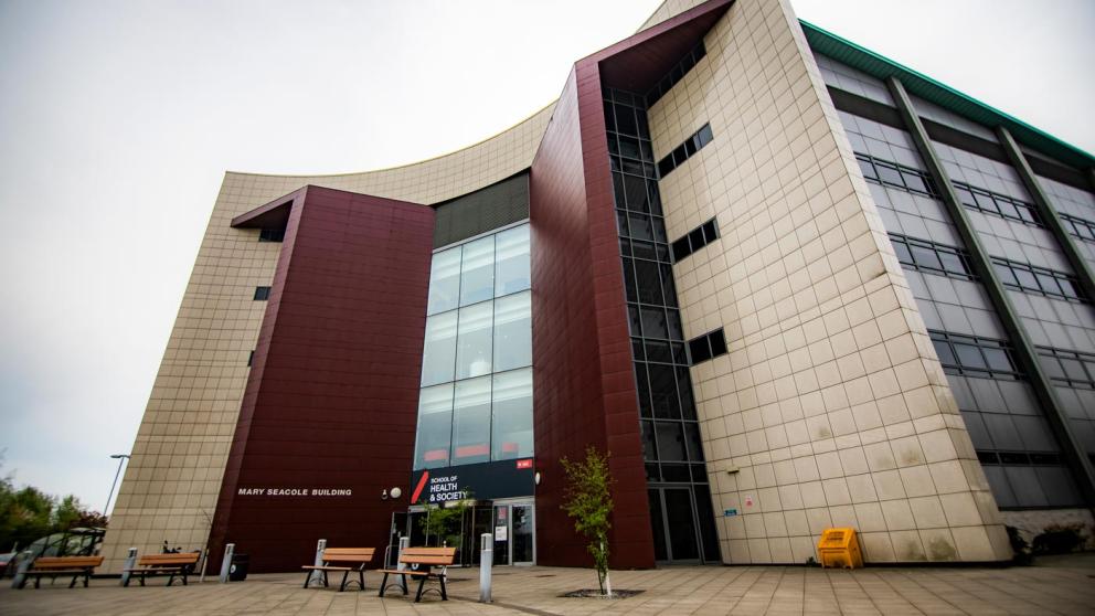 Exterior view of Mary Seacole Building, University of Salford
