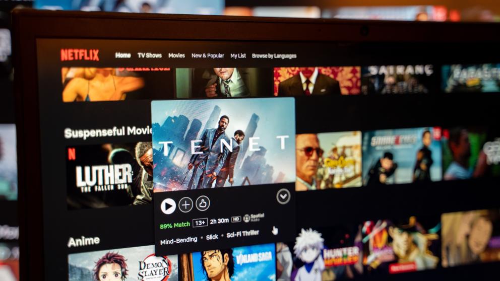 The Netflix user interface