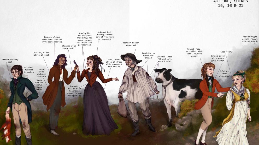 Costume Design Level 4 'design for script' student work 