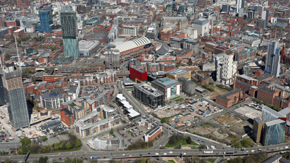 Aerial shot of Manchester