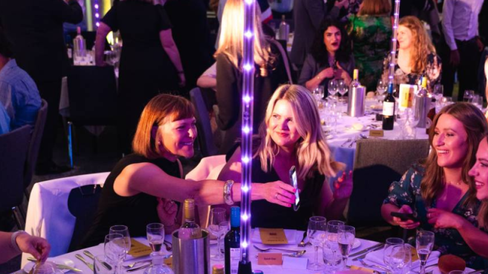 Guests of the Create Student Awards celebrating at their table