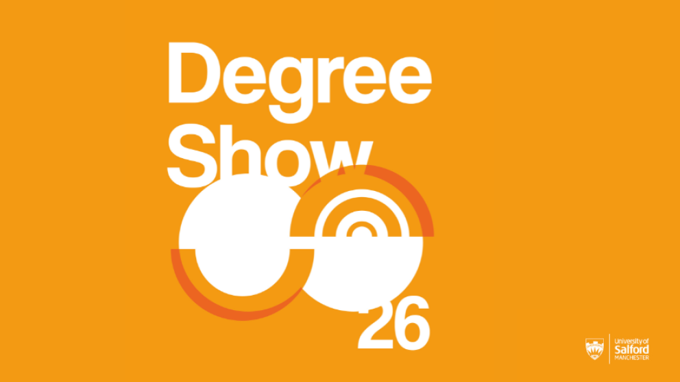 Orange and white graphic design advertising the 2026 SAMCT Degree Show