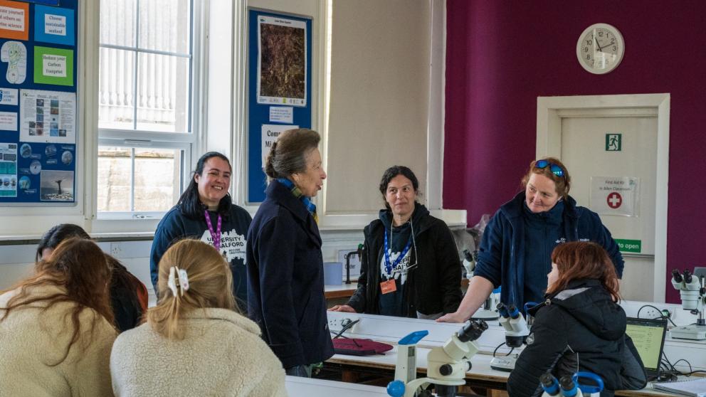 HRH Anne, Princess Royal meets Marine Biology students
