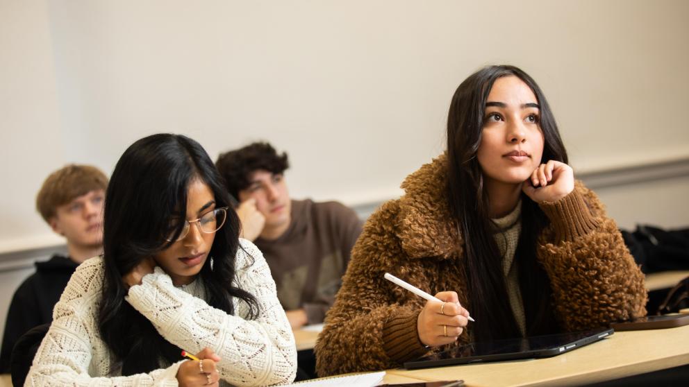 students sat in a maths lecture
