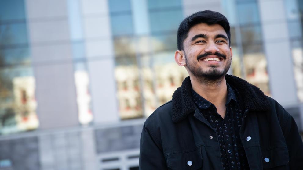 student smiling at camera