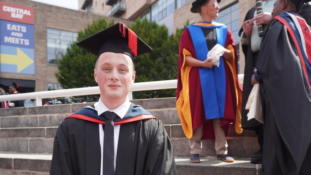 Liam pictured in his cap and gown