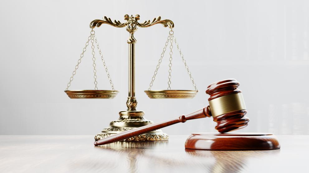 Law, judge's gavel, scales of justice