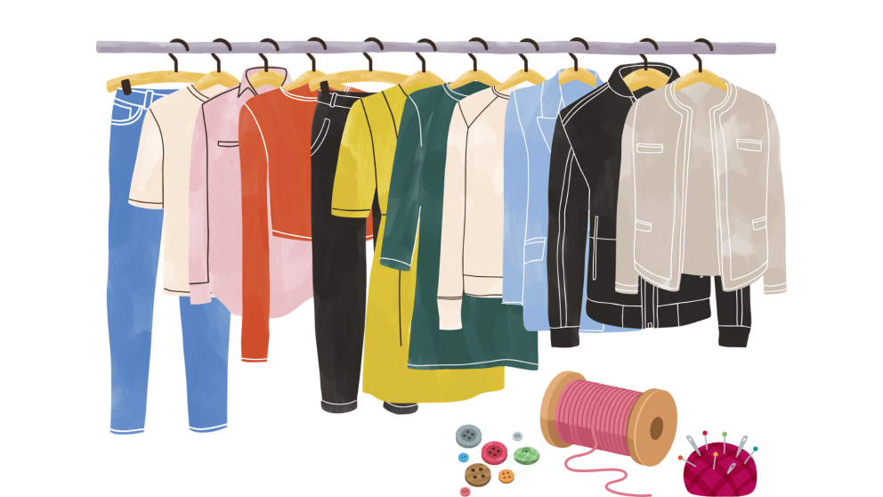 Graphics of clothes and thread