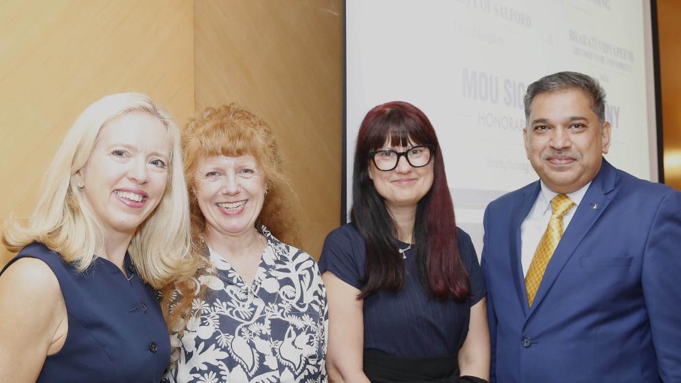 University of Salford and Bharati Vidyapeeth Deemed to be University (BVDU) representatives at MoU signing 