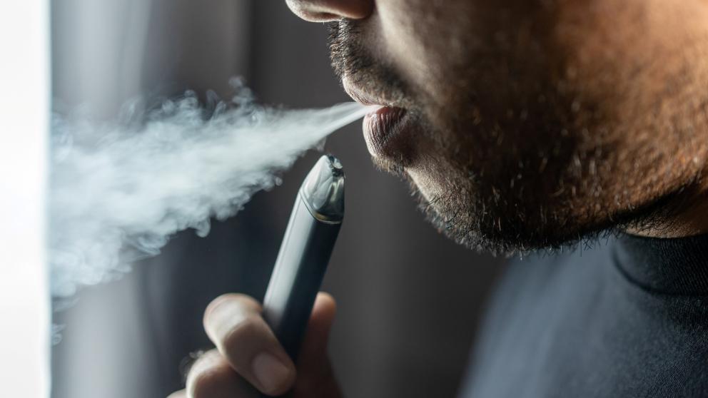 A person vaping