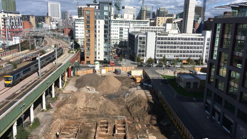 Archaeology dig in Manchester city centre