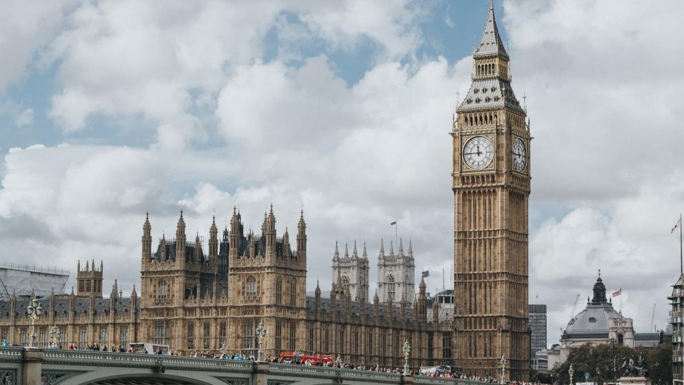 Houses of Parliament, Big Ben and Westminster Bridge, London