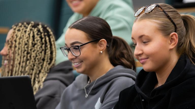Counselling students in a lecture