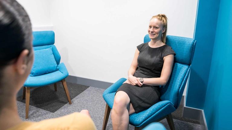 Students in a counselling suite