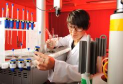 Chemistry student in a laboratory