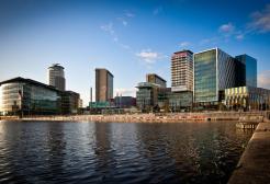 MediaCity skyline at Salford Quays