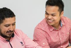 Students working discussion 