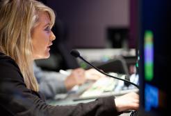 Placement student in the MediaCity TV production studio