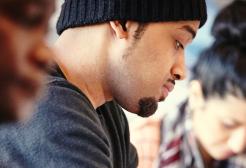 Students studying on campus